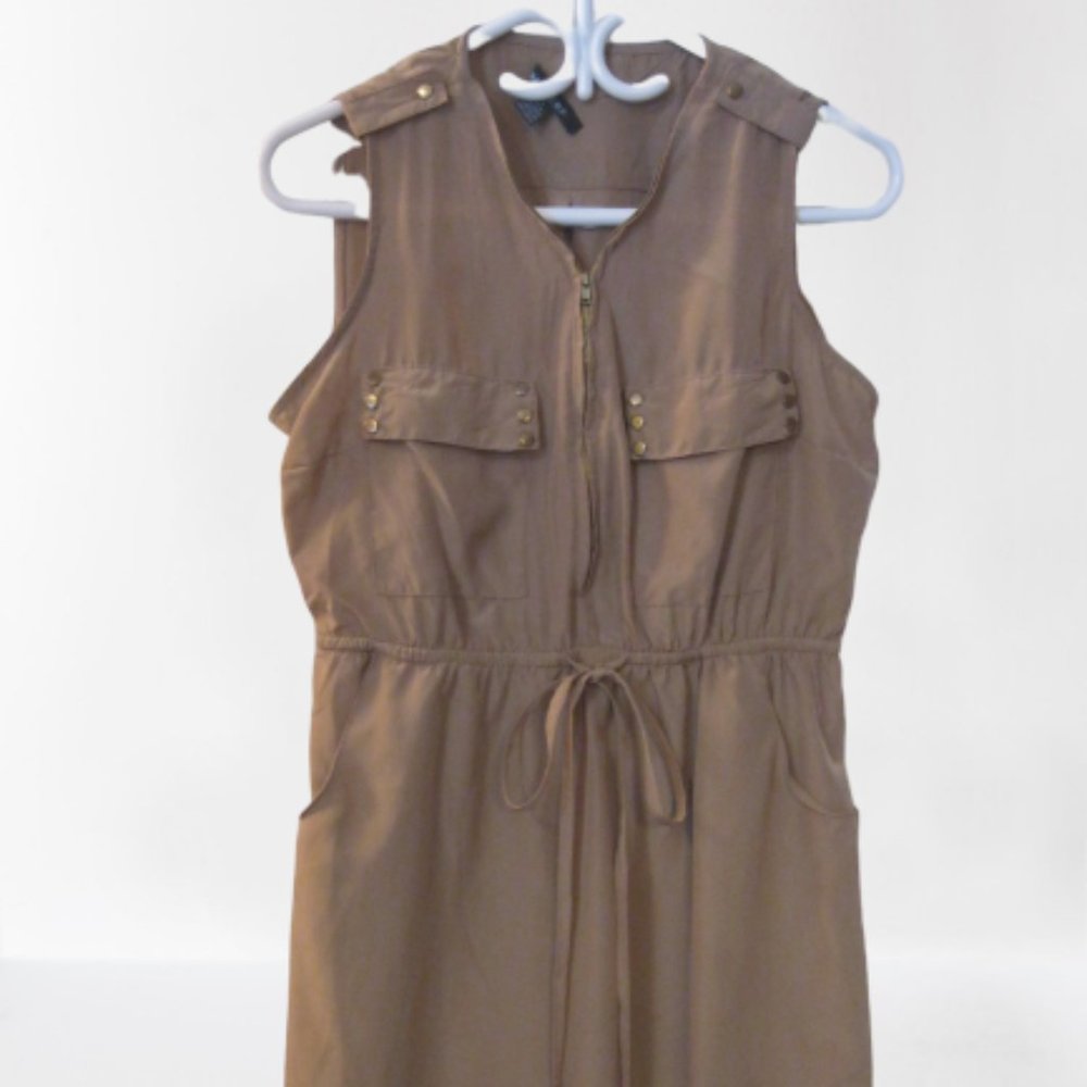 Impress Dress Sleeveless Zip Front  LG Tan
